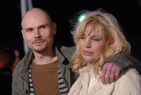 Musicians Billy Corgan and Courtney Love attend the Los Angeles premiere of "Freedom Writers" in January 2007.