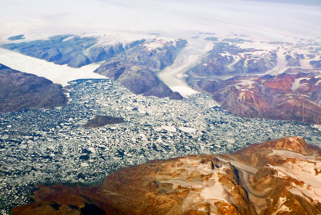 Flying over Greenland.