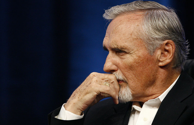 Actor Dennis Hopper attends a panel for the Starz drama series "Crash" at the Television Critics Association 2008 summer press tour in Beverly Hills, California July 11, 2008.  The series premieres in October.  REUTERS/Mario Anzuoni   (UNITED STATES) (Â© Mario Anzuoni / Reuters)
