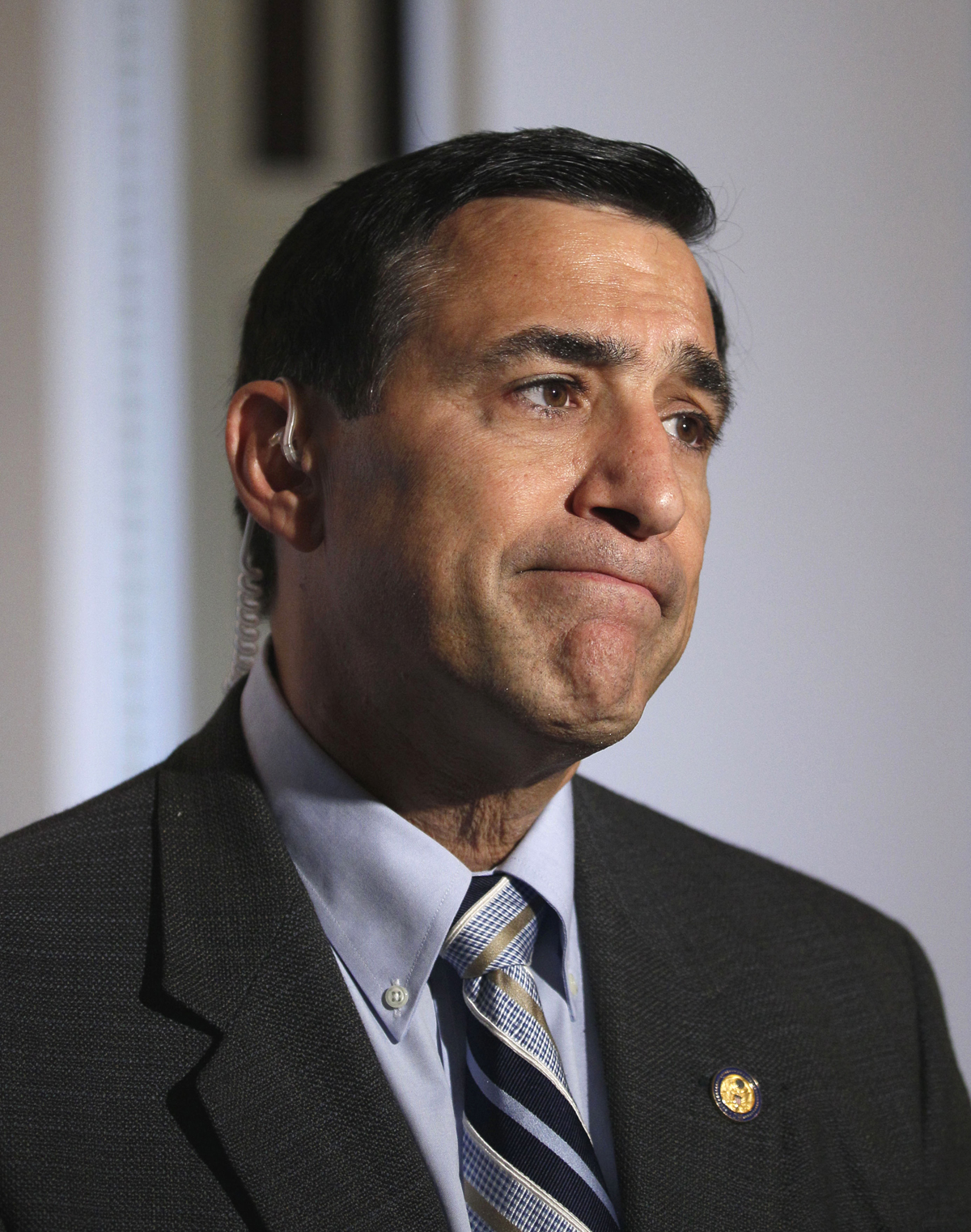 Rep. Darrell Issa, R-Calif. talks about Rep. Joe Sestak, D-Pa. during an interview on Capitol Hill in Washington Friday, May 28, 2010.