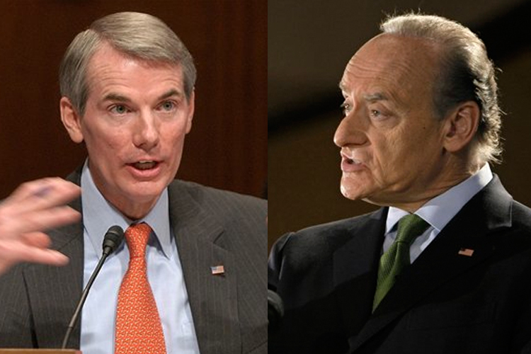 Former U.S. Rep. Rob Portman, R-Ohio, and Ohio Lt. Governor Lee Fisher.