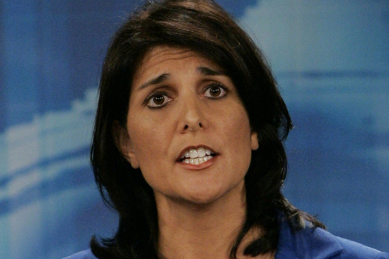 FILE - In a Monday May 3, 2010 photo, South Carolina Republican candidate for Governor Rep. Nikki Haley,R-Lexington, makes remarks during a televised debate in Columbia, S.C. A political blogger, Will Folks, claimed Monday, May 24, 2010 that he had an affair several years ago with Haley, a married Republican vying to become the state's first female governor. Haley, vehemently denied the allegation, made in a post that contained no proof of a relationship.(AP Photo/Mary Ann Chastain, File) (Mary Ann Chastain)