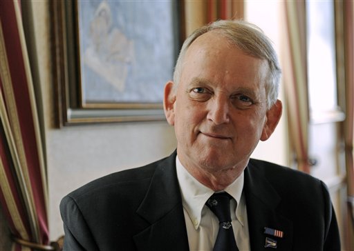 FILE   In this March 31, 2009, file photo, Rob Simmons talks to the Associated Press during an interview in Washington. Republicans once saddled with the burden of President George W. Bush's unpopularity are now experiencing a boon from another struggling president: Barack Obama. The GOP senses rising fortunes from coast to coast, as one-time lawmakers look to capitalize on voter frustration that booted some of them from office in 2006. Others, long retired, see the Democrats' luster fading and with it a chance for them to return to Washington. (AP Photo/Susan Walsh) (AP)