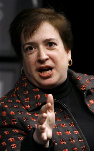 FILE - In this Jan. 28, 2010 file photo, U.S. Solicitor General Elena Kagan speaks during a panel about Women Advocates of the Supreme Court Bar at the Newseum in Washington. Liberals fear that after helping elect President Barack Obama he'll abandon them when he nominates a Supreme Court justice, choosing a consensus-building moderate rather than a liberal in the mold of retiring Justice John Paul Stevens. (AP Photo/Jose Luis Magana, File) (AP)