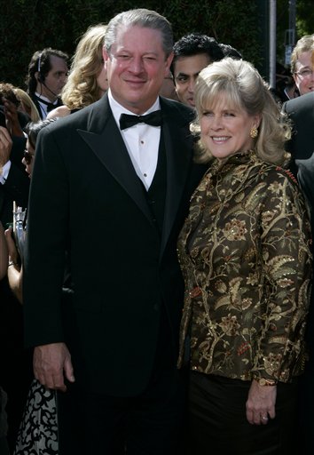 FILE - In this Sept. 16, 2007 file photo, former Vice President Al Gore and his wife, Tipper Gore arrive for the 59th Primetime Emmy Awards at the Shrine Auditorium in Los Angeles. Former Vice President Al Gore and his wife, Tipper, are separating after 40 years of marriage. (AP Photo/Chris Carlson, File) (AP)