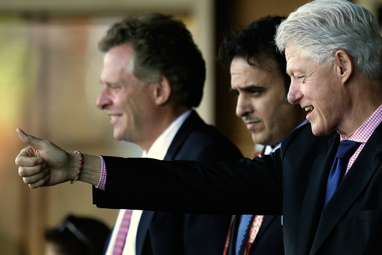 Former President Bill Clinton at the World Cup group C soccer match between the United States and Algeria in Pretoria, South Africa on Wednesday