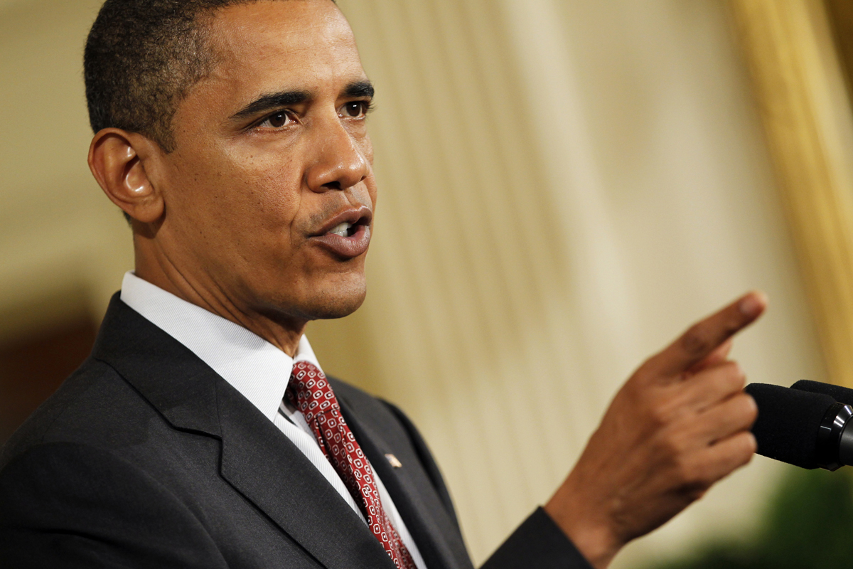 U.S. President Barack Obama delivers remarks in the East Room of the White House, following a meeting with health insurers and state insurance commissioners, in Washington, June 22, 2010. The event comes one day after the 90-day anniversary of the signing of the Affordable Care Act.    REUTERS/Jason Reed   (UNITED STATES - Tags: POLITICS SOCIETY) (Â© Jason Reed / Reuters)