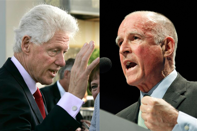 Bill Clinton and Jerry Brown
