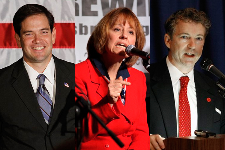 From left: Marco Rubio, Sharron Angle and Rand Paul
