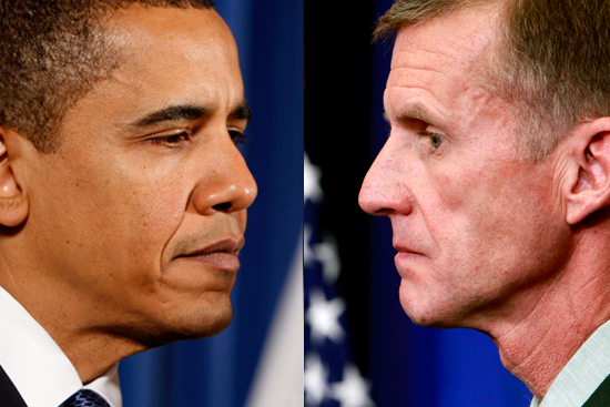 President Barack Obama and U.S. Army General Stanley McChrystal