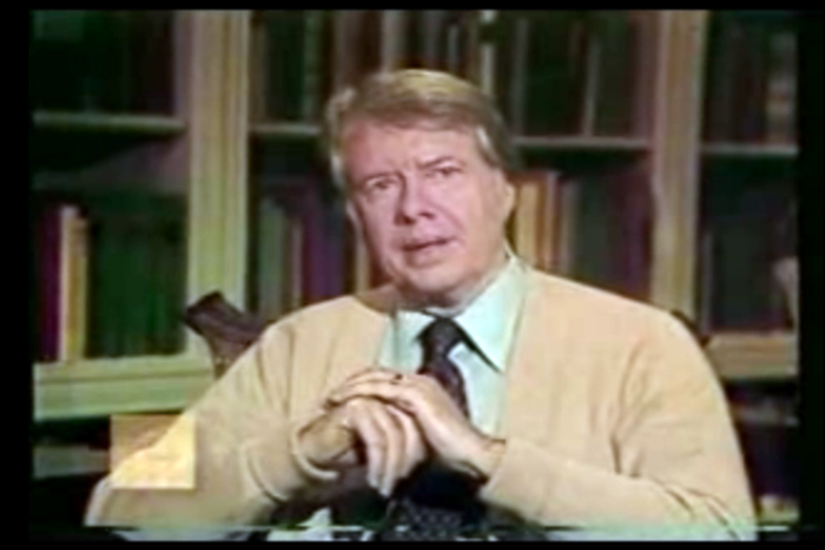 Jimmy Carter in his famous "moral equivalent of war" fireside chat in 1977.