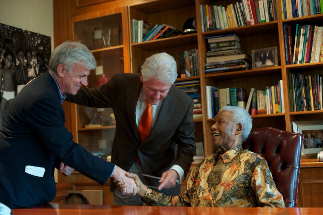Joe Conason, former President Bill Clinton and Nelson Mandela