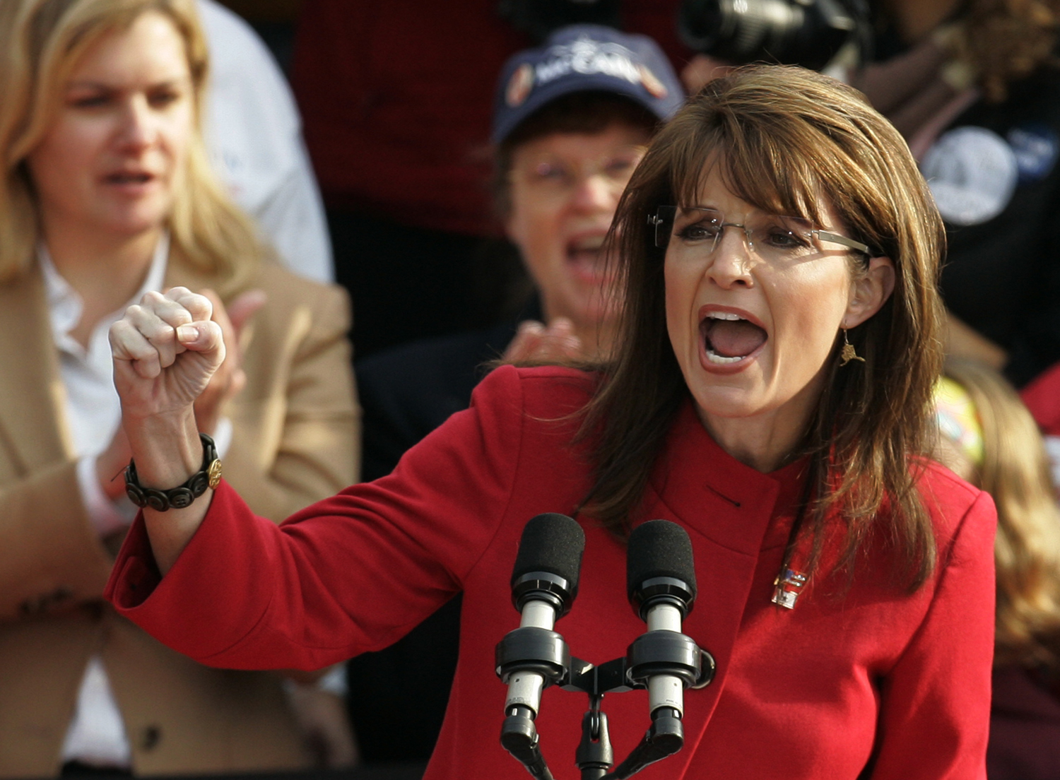 Sarah Palin speaks at a rally in Lakewood, Ohio, Nov. 3, 2008.
