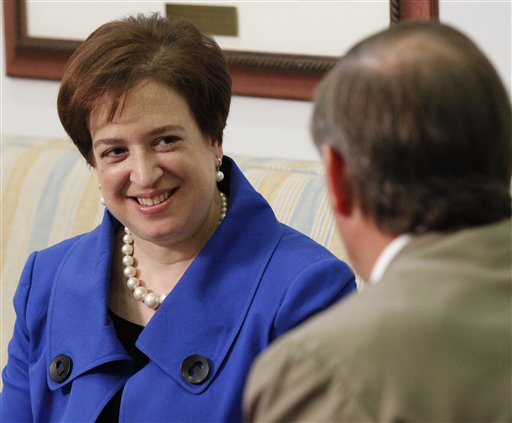 FILE - In this May 26, 2010 file photo, Supreme Court nominee Elena Kagan meets with Sen. Tom Udall, D-N.M. on Capitol Hill in Washington. (AP Photo/Pablo Martinez Monsivais, File) (AP)