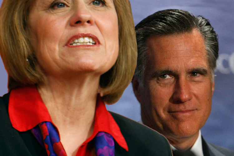 Sharron Angle and Mitt Romney