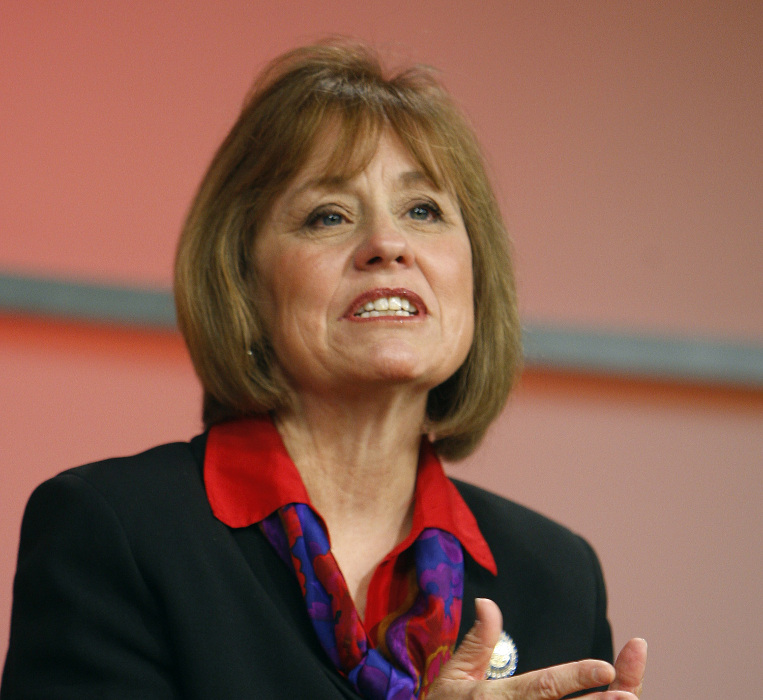 ** CORRECTS SPELLING OF SHARRON ANGLE ** Sharron Angle participates in a Republican primary forum for Senate hopefuls Tuesday, May 18, 2010 in Las Vegas. The winner of the primary contest will challenge Senate Majority Leader Harry Reid, D-Nev. (AP Photo/Isaac Brekken) (Isaac Brekken)