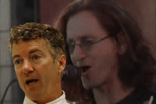 Rand Paul, foreground. Background: Rush
