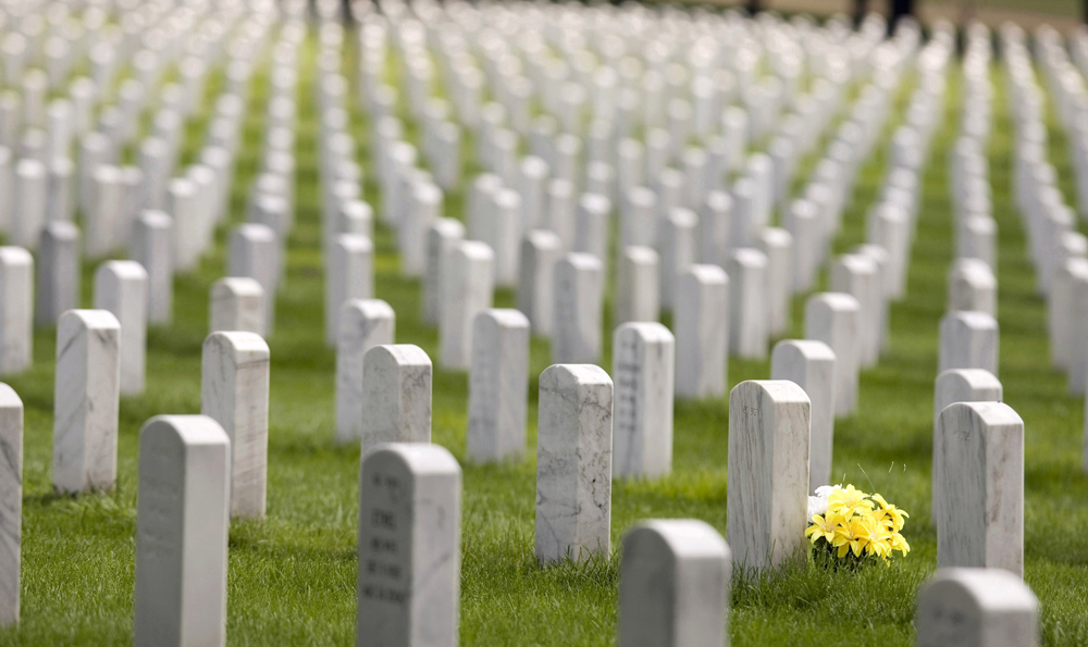Flowers are seen amongst graves inside Section 60 at Arlington National Cemetery outside Washington, in this July 4, 2009 file photo. U.S. Army Secretary John McHugh announced the replacement of cemetery superintendent John Metzler, according to media reports on June 10, 2010. The action comes in the wake of an investigation that revealed that more than 200 graves have been improperly marked, or lack necessary paperwork. Picture taken July 4, 2009. REUTERS/Larry Downing/Files  (UNITED STATES - Tags: POLITICS SOCIETY MILITARY) (Â© Larry Downing / Reuters)