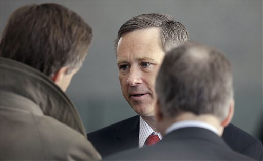 U.S. Rep Mark Kirk, R-Ill., speaks with reporters at the federal building in Chicago, Thursday, April 16, 2009, after a news conference where he said at least 31 people in suburban Chicago have died so far this year after overdosing on unusually strong heroin. Kirk says officials have tracked the heroin to drug cartels in Mexico. (AP Photo/M. Spencer Green) (Associated Press)