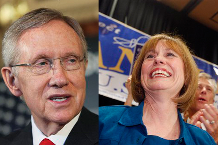 Senate Majority Leader Harry Reid, D-Nev., and GOP candidate Sharron Angle