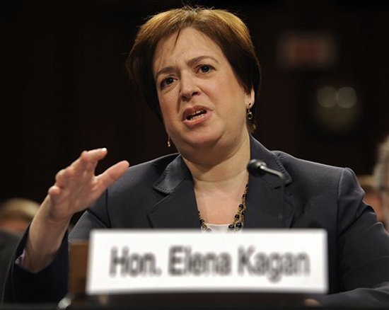 Supreme Court nominee Elena Kagan testifies on Capitol Hill in Washington, Tuesday,June 29, 2010, before the Senate Judiciary Committee hearing on her nomination.  (AP Photo/Susan Walsh) (Susan Walsh)