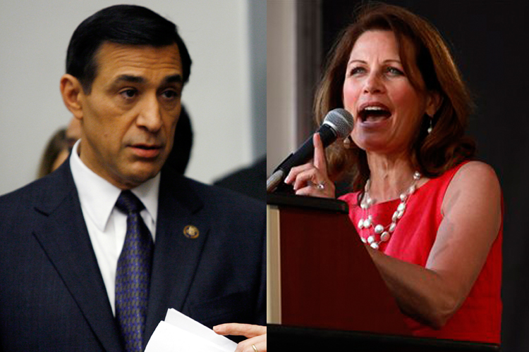 Rep. Darrell Issa (R-Calif.) and Rep. Michelle Bachmann (R-Minn.)