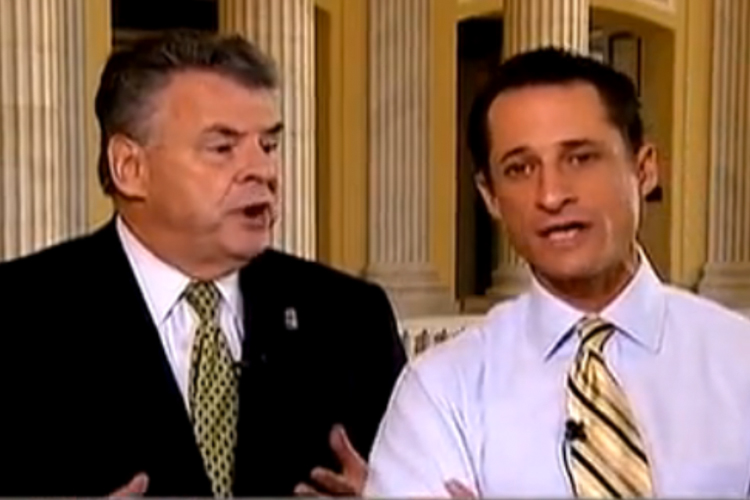 Rep. Peter King (R-N.Y.) and Rep. Anthony Weiner (D-N.Y.)