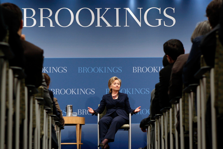 Secretary of State Hillary Clinton at the Brookings Institute