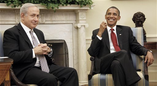 Israeli Prime Minister Benjamin Netanyahu meets with President Barack Obama in the Oval Office of the White House in Washington, Tuesday, July 6, 2010. (AP Photo/Pablo Martinez Monsivais) (AP)