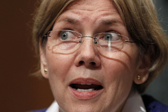 Congressional Oversight Panel Chair Elizabeth Warren questions Treasury Secretary Timothy Geithner on Capitol Hill in Washington, Tuesday, June 22, 2010, during the panel's hearing on the Troubled Asset Relief Program (TARP). (AP Photo/Alex Brandon) (Alex Brandon)