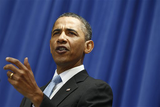 President Barack Obama speaks about immigration reform, Thursday, July 1, 2010, at American University in Washington. (AP Photo/Charles Dharapak) (Charles Dharapak)