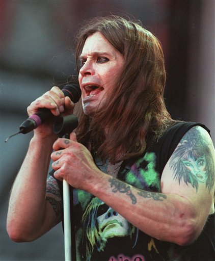 FILE - In this June 15, 1997 file photo, Ozzy Osbourne performs with Black Sabbath during the Ozzfest concert at the Meadowlands in East Rutherford, N.J. (AP Photo/Bill Kostroun, file) (AP)
