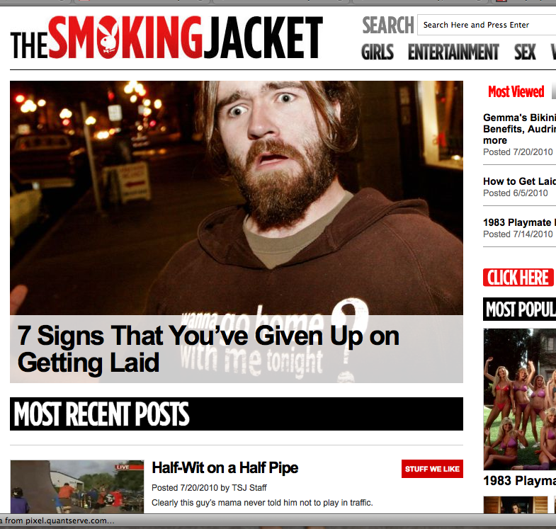 A screenshot from TheSmokingJacket.com