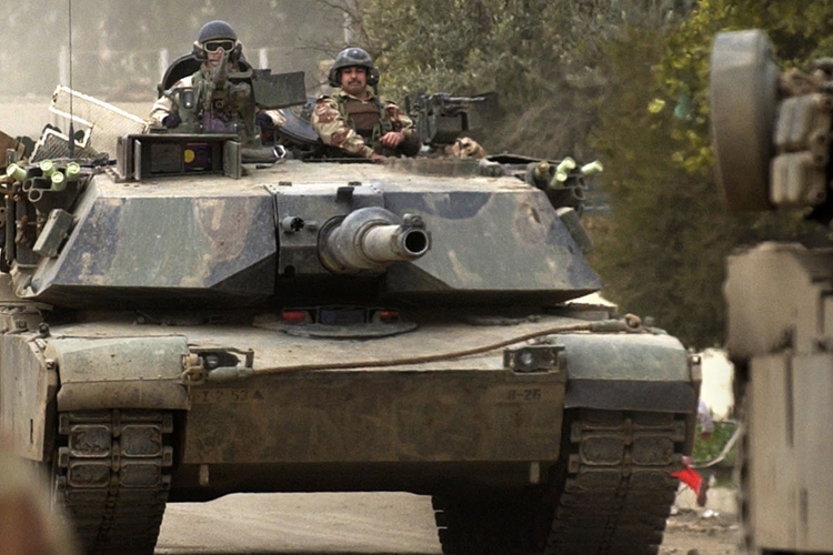U.S. Army tanks in Mosul, Iraq.