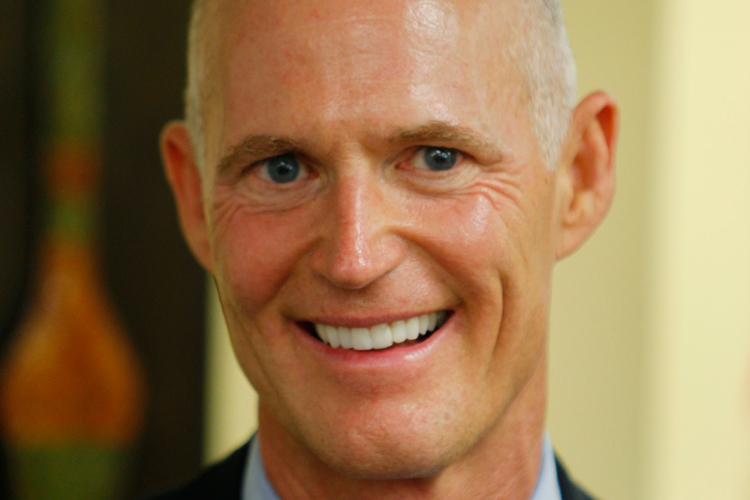 Republican gubernatorial candidate Rick Scott at a campaign stop on July 21 in Sweetwater, Fla.