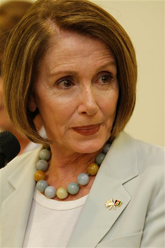 Speaker of the US House of Representatives Nancy Pelosi (D-CA), speaks during a press conference in Kabul. Afghanistan, Sunday, May 9, 2010. She is visiting Afghanistan with colleagues Reps. Susan Davis, D-Calif.; Niki Tsongas, D-Mass.; Donna Edwards, D-Md., and Madeline Bordallo, D-Guam. They were to meet with Afghan women who counsel victims of sexual assault, female Marines who engage with Afghan civilians in the field and Afghan women who have received vocational training. (AP Photo/Dar Yasin) (Dar Yasin)