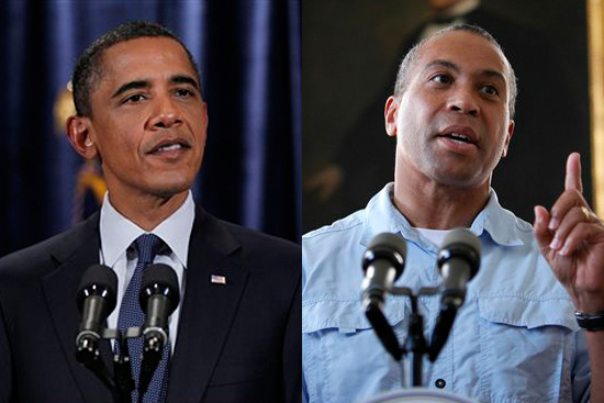 President Barack Obama and Massachusetts Gov. Deval Patrick