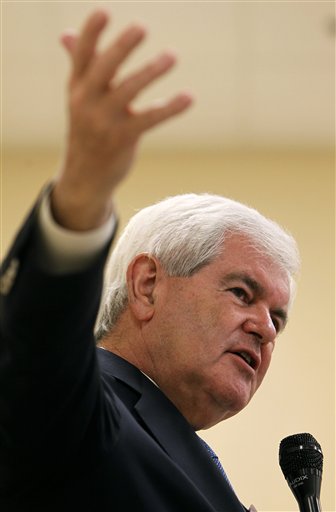 Former U.S. Speaker of the House Newt Gingrich speaks during a fundraising breakfast for Iowa Congressional candidate Brad Zaun, Monday, July 12, 2010, in Des Moines, Iowa. (AP Photo/Charlie Neibergall) (AP)