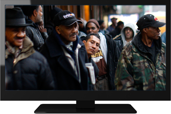 A food line at the Community Kitchen in Harlem