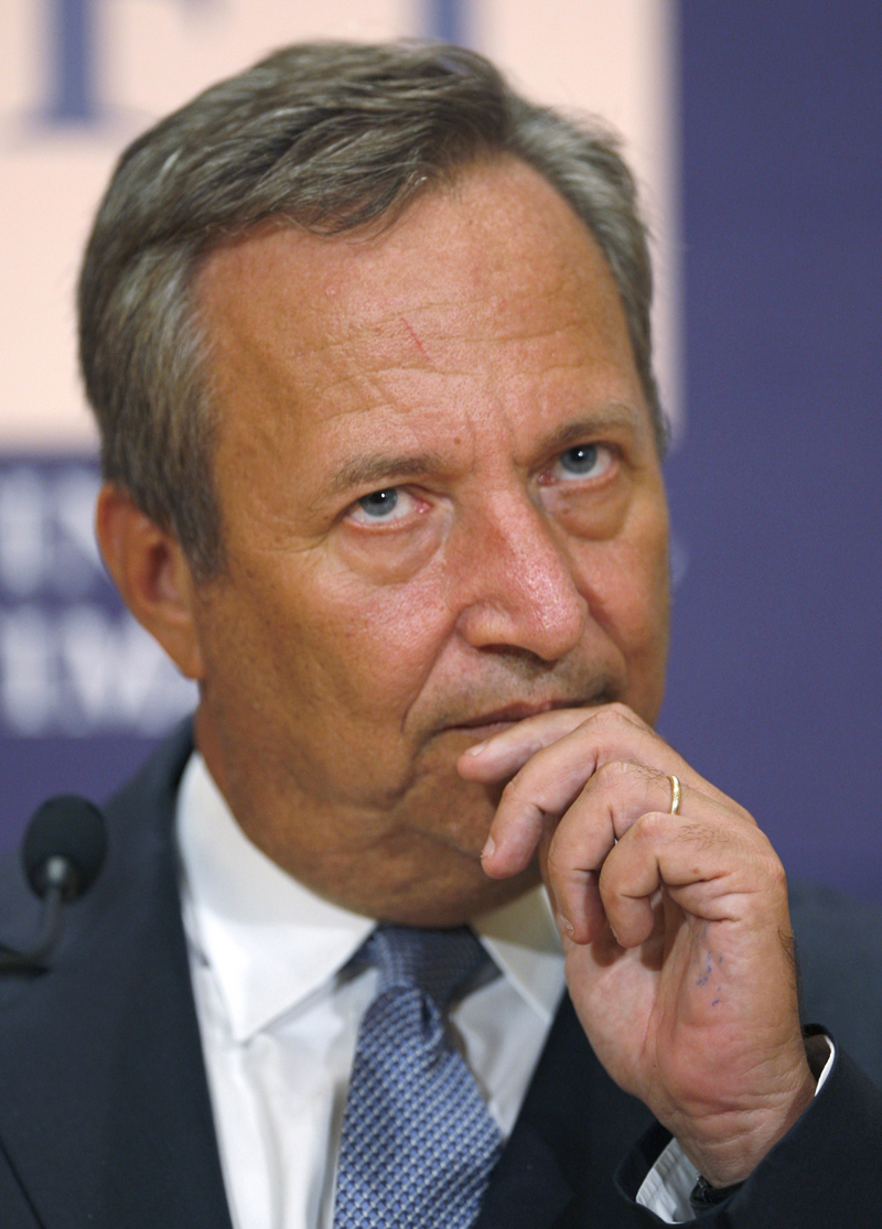 White House Director of National Economic Council Larry Summers listens to a question from the audience after delivering the keynote address at the Future of Global Finance conference at Georgetown University's McDonough School of Business in Washington, in this September 18, 2009 file photo. Blunt, brash, brainy and occasionally self-mocking. Larry Summers, the White House economic adviser, is all of these things. In a career spanning academia, government and finance, he has rubbed some people the wrong way and infuriated others.  To match SPECIAL REPORT - SUMMERS      REUTERS/Hyungwon Kang    (UNITED STATES - Tags: BUSINESS POLITICS HEADSHOT) (Â© Hyungwon Kang / Reuters)