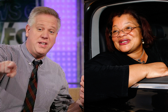 Alveda King, right, and Glenn Beck