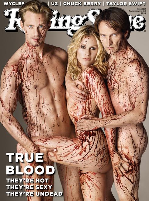 Alexander Skarsgard, Anna Paquin and Stephen Moyer on the cover of Rolling Stone.