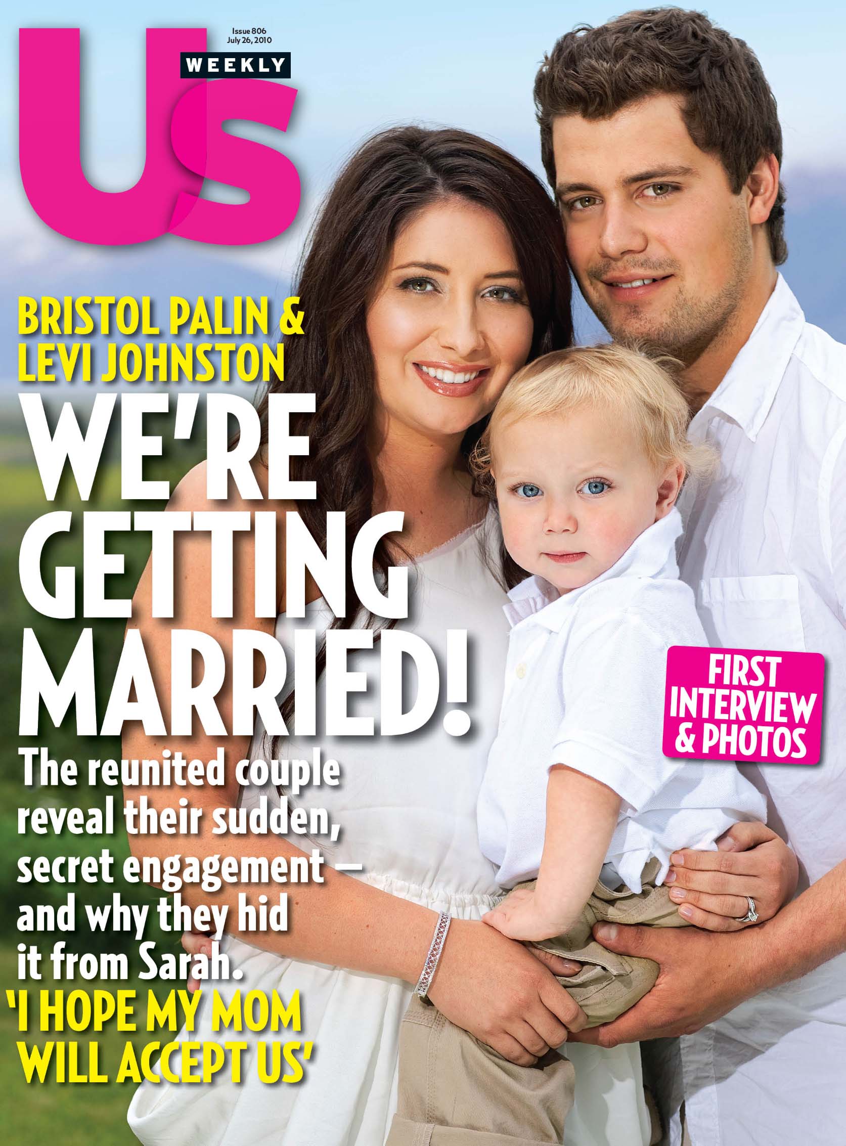 Bristol Palin, Levi Johnston, and son Tripp on the cover of US Weekly.