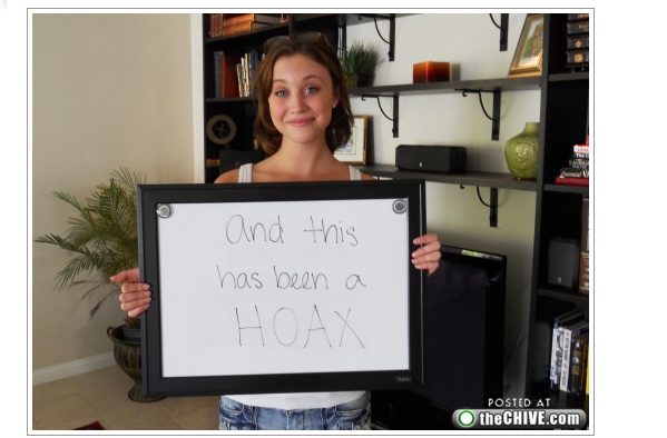 Elyse Porterfield reveals TheChive.com's hoax.