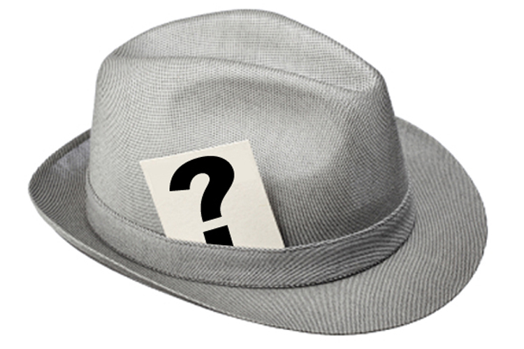 Vintage trilby hat with press pass isolated on white