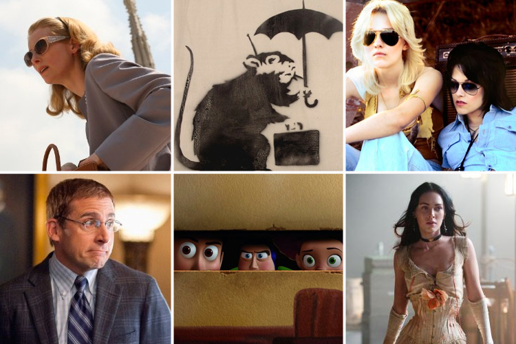 Clockwise from upper left: "I Am Love," "Exit Through the Gift Shop," "The Runaways," "Jonah Hex," "Toy Story 3" and "Dinner for Schmucks"