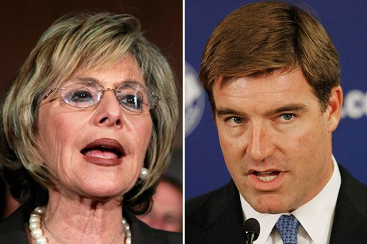 Sen. Barbara Boxer (D-Calif.) and Kentucky Senate candidate Jack Conway.