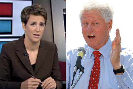 Rachel Maddow and former president Bill Clinton