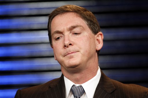Repbublican gubernatorial candidate  Dan Maes listens during a debate with his opponents at a television station in Denver, on Thursday, Sept. 2, 2010. Dan Maes rejected calls Thursday that he leave the race after key backers pulled their support for him and others expressed skepticism about his murky past in law enforcement.(AP Photo/Ed Andrieski) (AP)