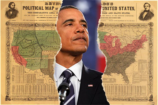 President Barack Obama and the 1856 Reynolds Political Map of the United States